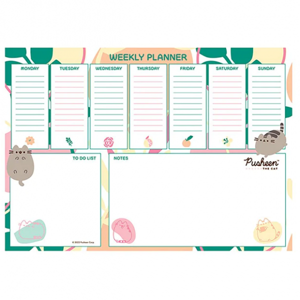 Pusheen Botanical A4 desk pad