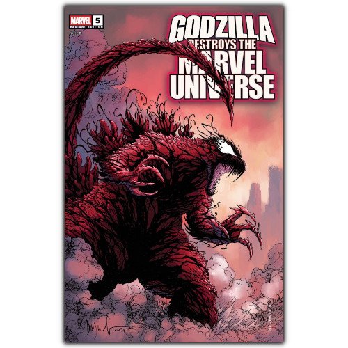 godzilla destroys the marvel universe #5 Dave Wachter Marvelized Carnage-Zilla Variant