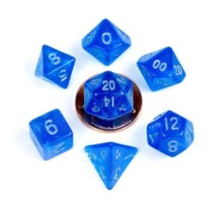 fanroll mini dice blue with silver